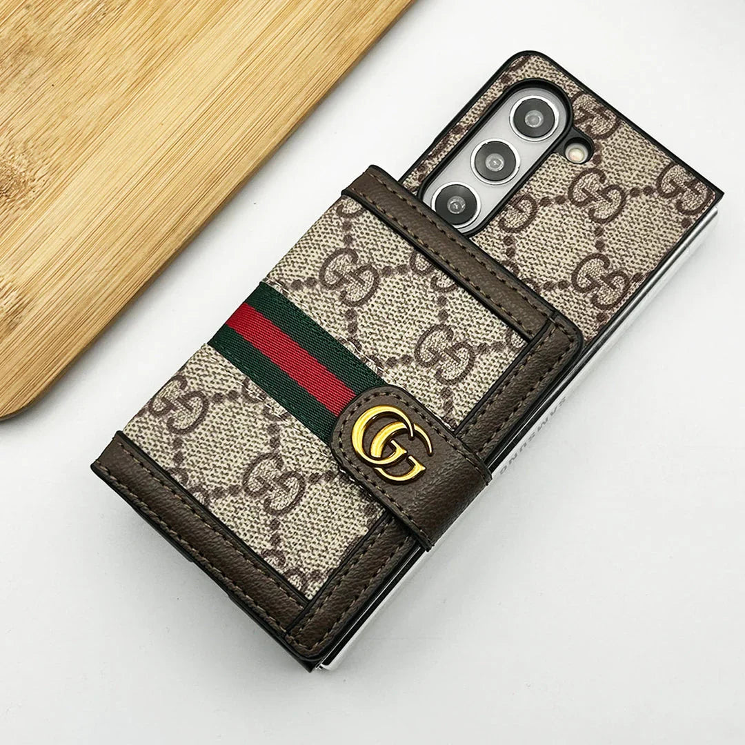Luxury Monogram Wallet Case with Card Holder for Samsung Galaxy Z Fold 7 & Z Fold 6