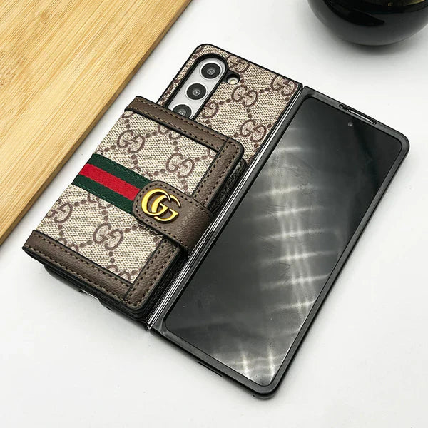 Luxury Monogram Wallet Case with Card Holder for Samsung Galaxy Z Fold 7 & Z Fold 6