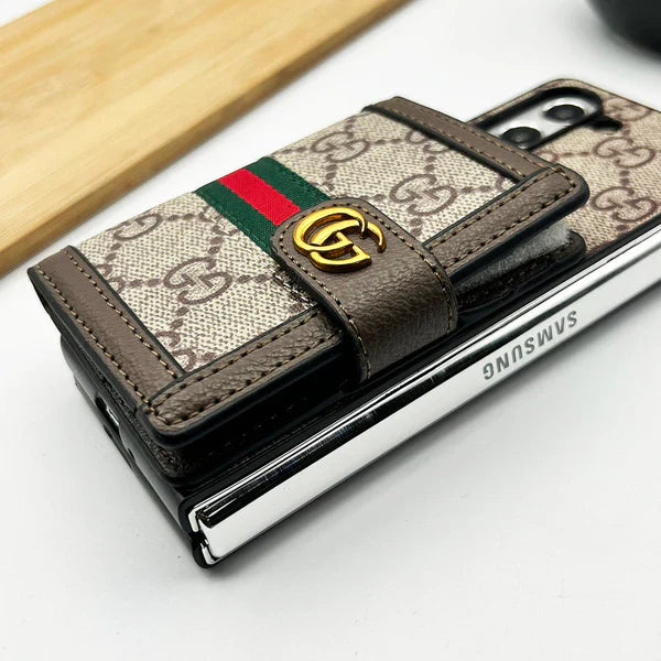 Luxury Monogram Wallet Case with Card Holder for Samsung Galaxy Z Fold 7 & Z Fold 6