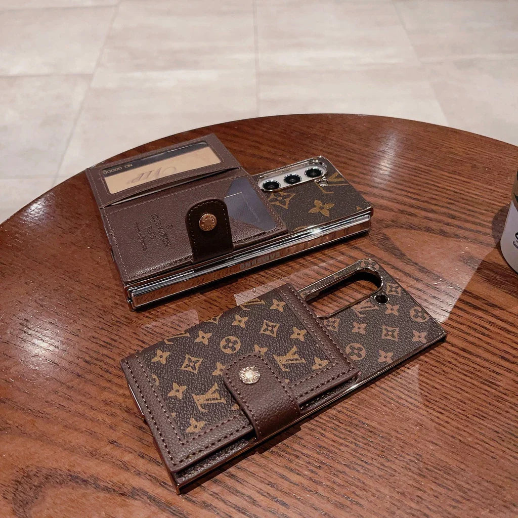 Luxury Monogram Wallet Case with Card Holder for Samsung Galaxy Z Fold 7 & Z Fold 6