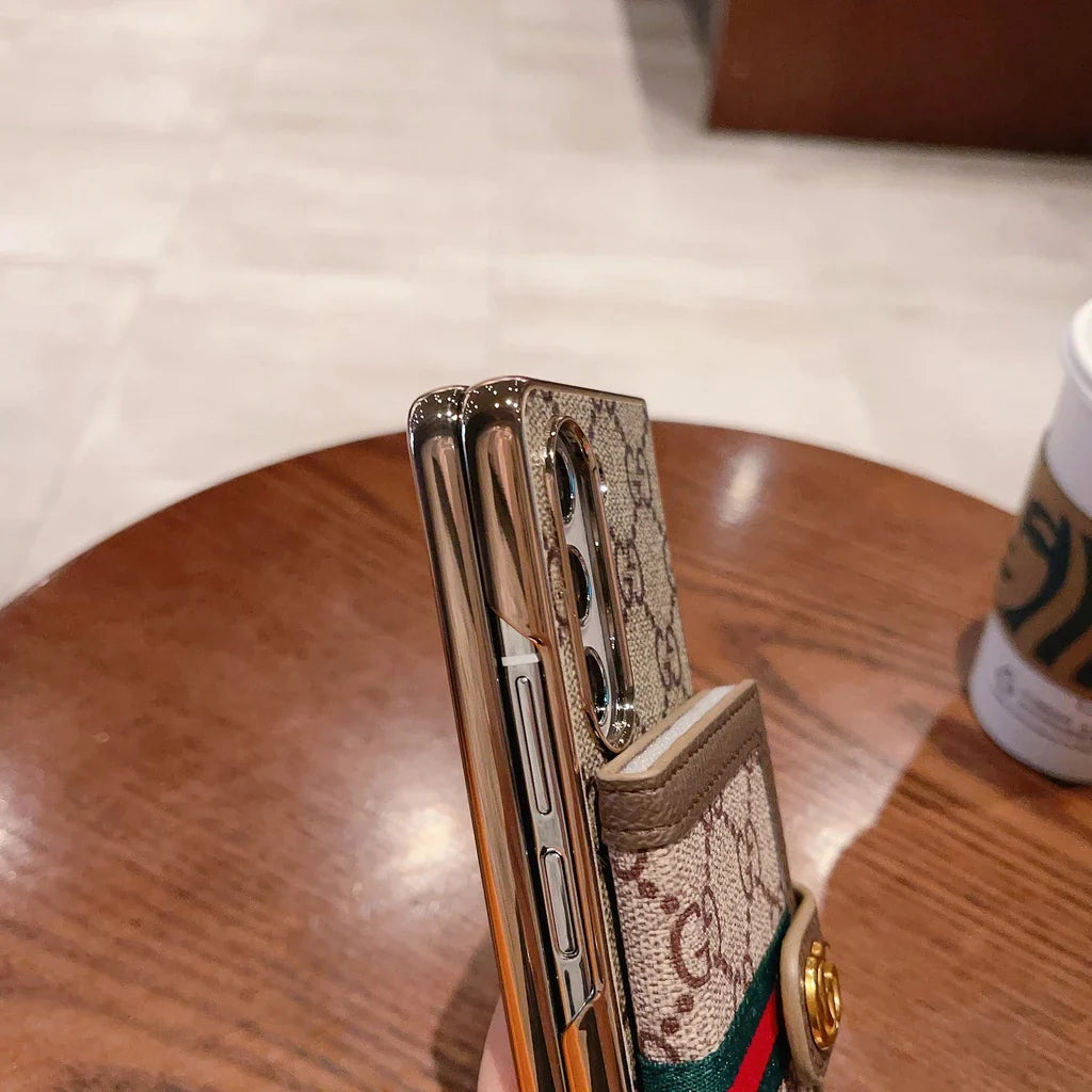 Luxury Monogram Wallet Case with Card Holder for Samsung Galaxy Z Fold 7 & Z Fold 6