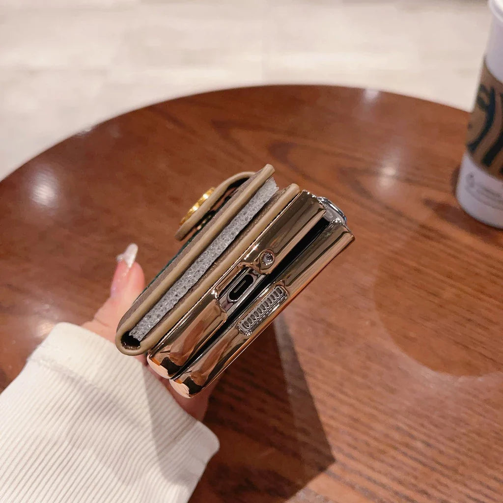Luxury Monogram Wallet Case with Card Holder for Samsung Galaxy Z Fold 7 & Z Fold 6