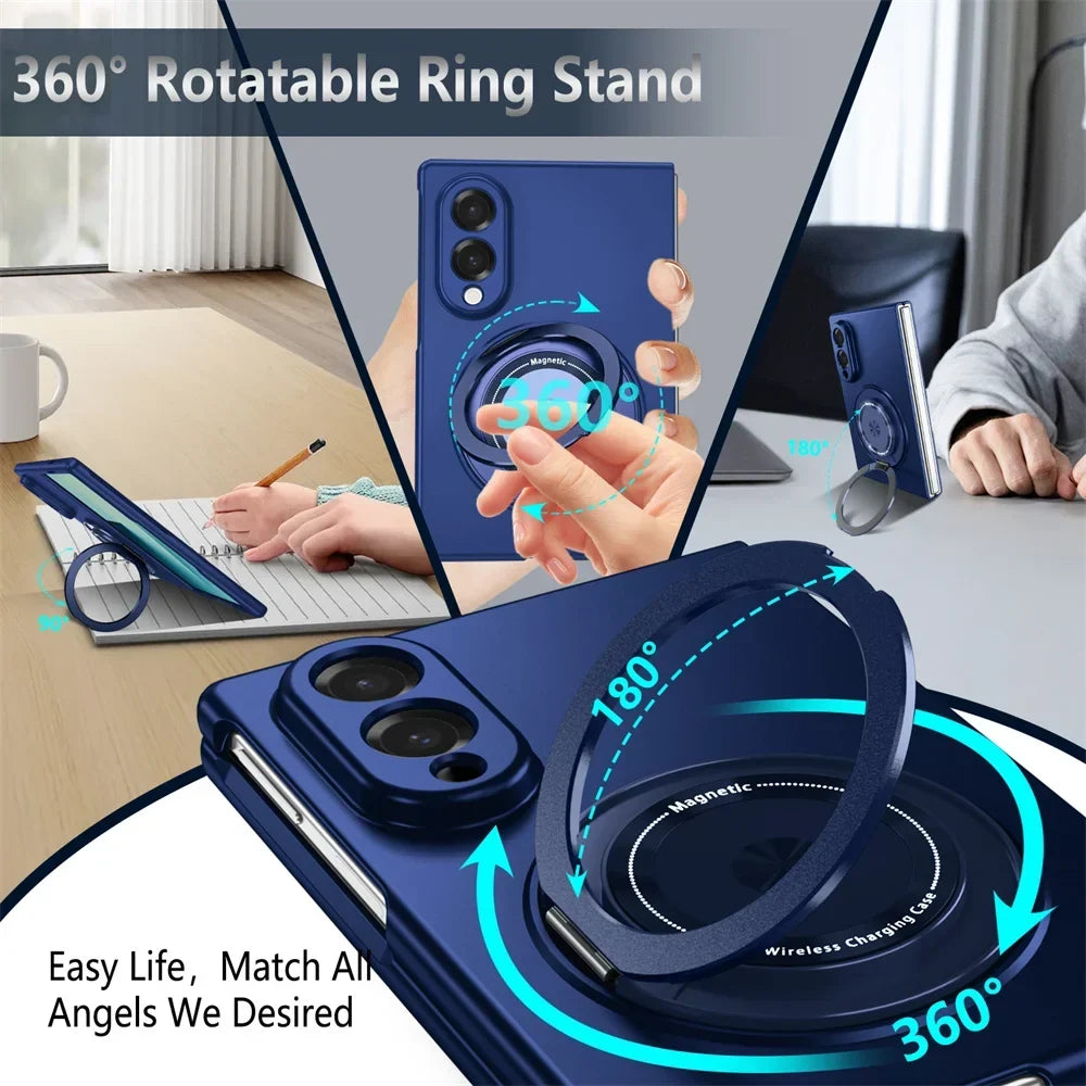 Magnetic Ring Stand Armor Case for Samsung Galaxy Z Fold 8 / 7 / 6
