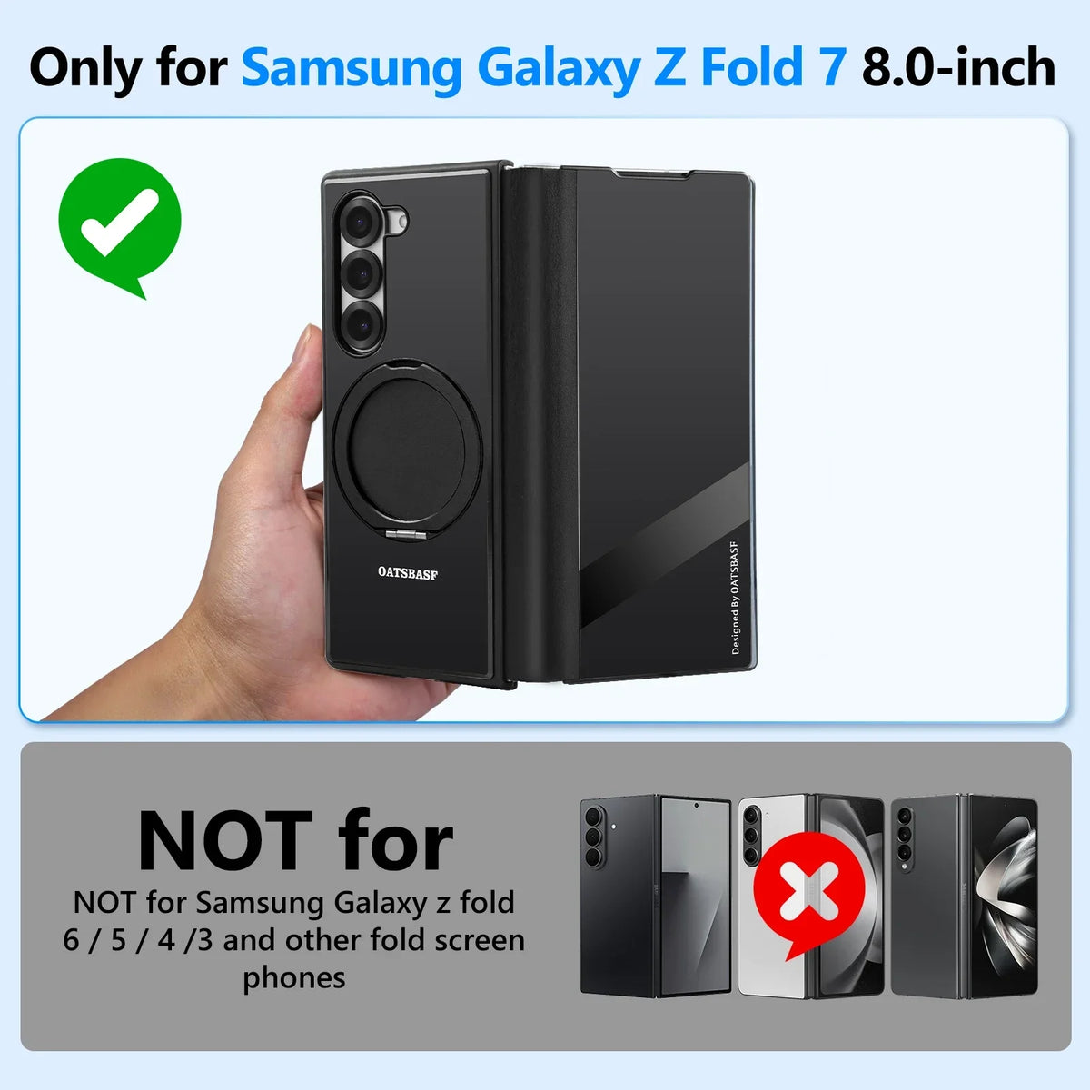 Full Protection Magnetic Ring Stand For Z Fold 7