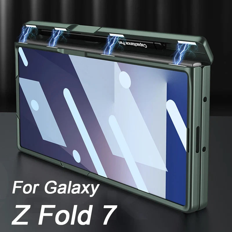 Magnetic Hinge Protective Case with Stand & Pen Holder