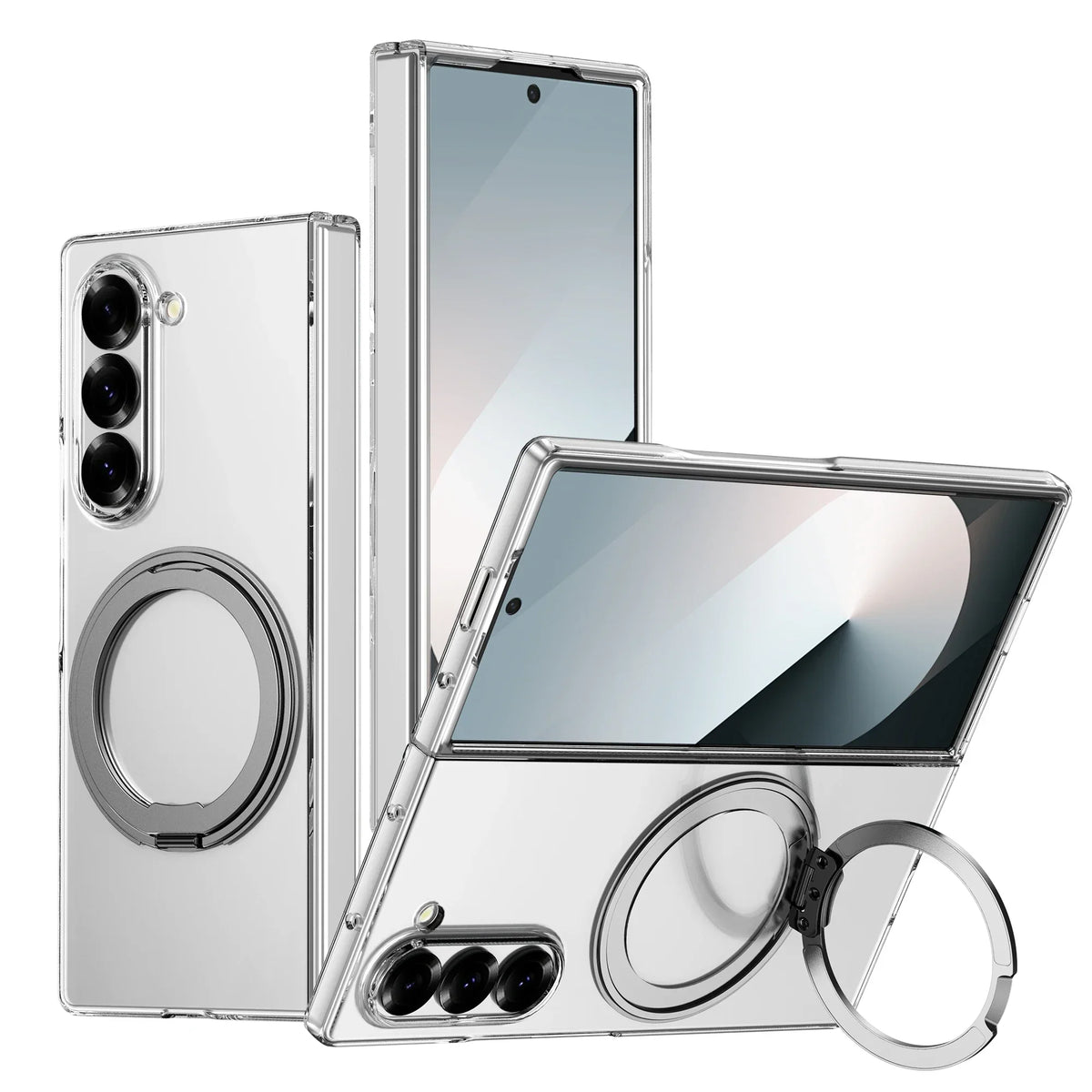 Clear Case with 360° Rotating Kickstand
