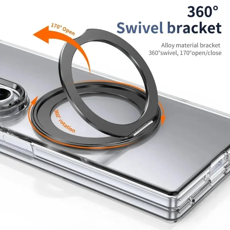 Clear Magnetic Case with Ring Stand