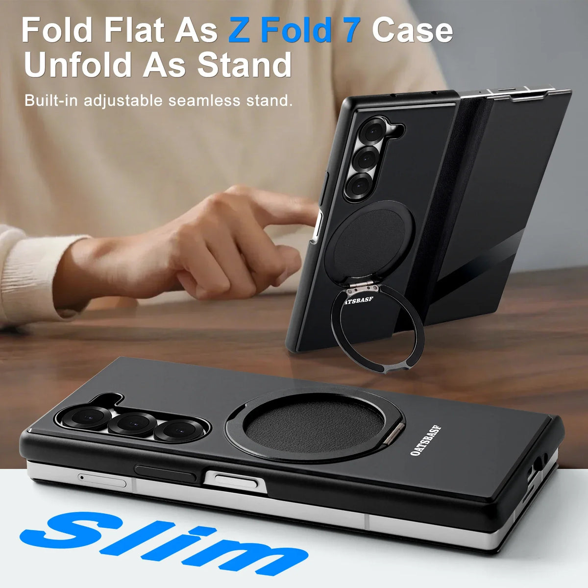Full Protection Magnetic Ring Stand For Z Fold 7
