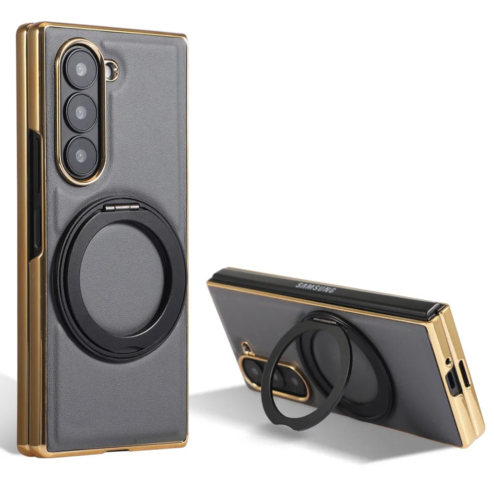 Luxury Leather Ring Case with Stand