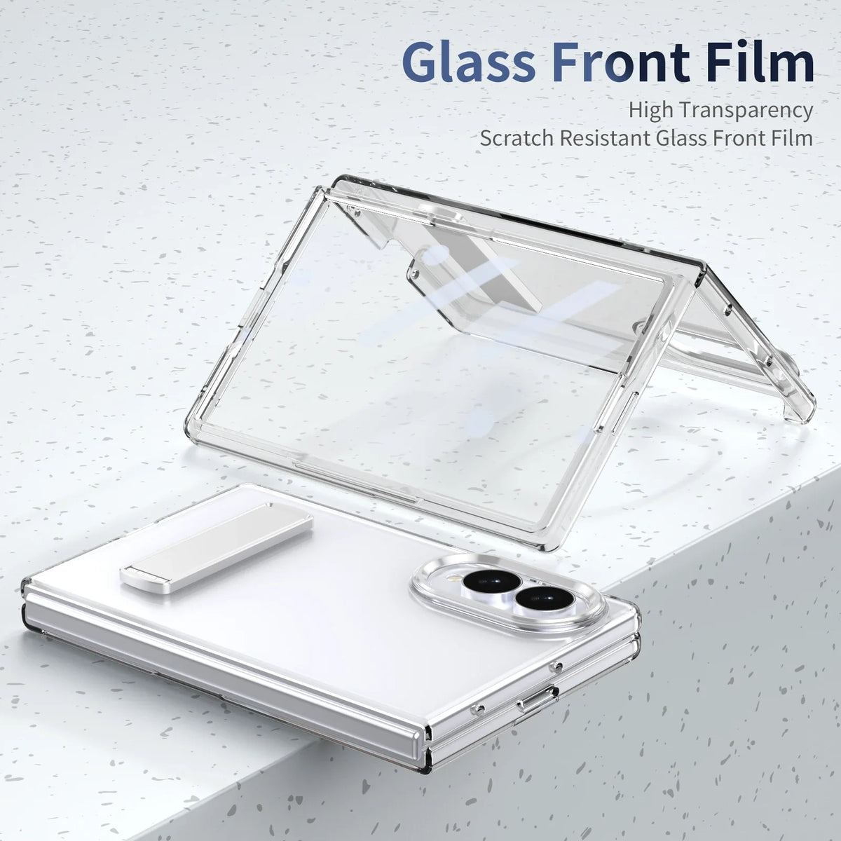 Transparent Case with Stand & Screen Protection for Galaxy Z Fold