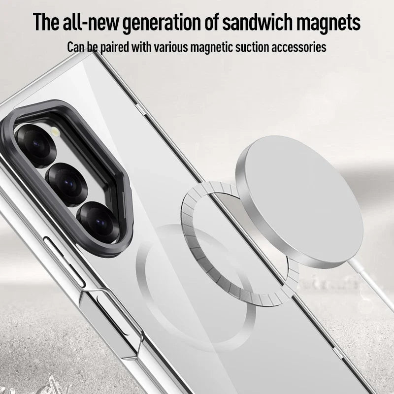 Magnetic Clear Case with Kickstand for Galaxy Z Fold