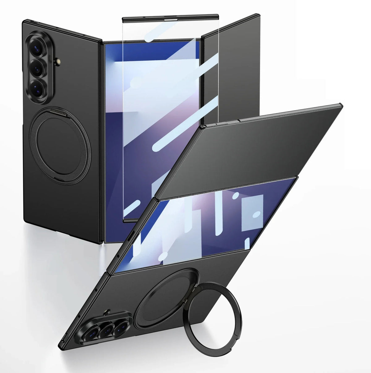 Matte Z TriFold Case with 360° Ring Stand
