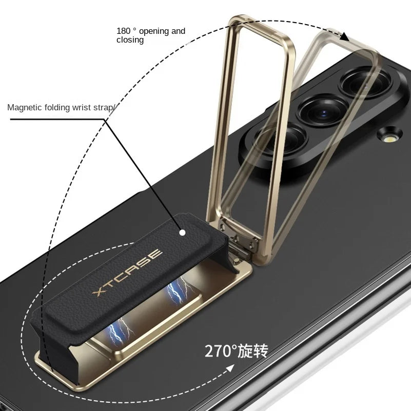Luxury Magnetic Kickstand Case with Strap