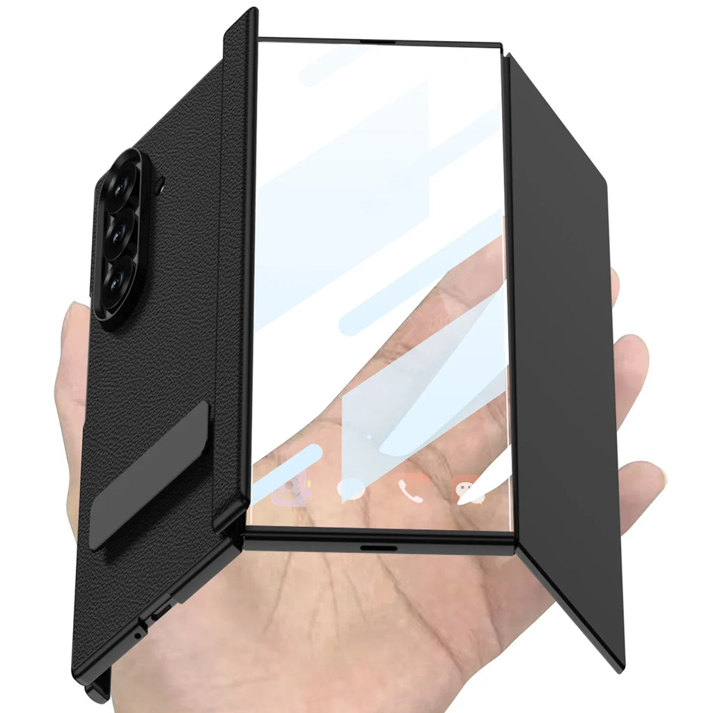 Leather Stand Case With Hinge Protection for Galaxy Z TriFold