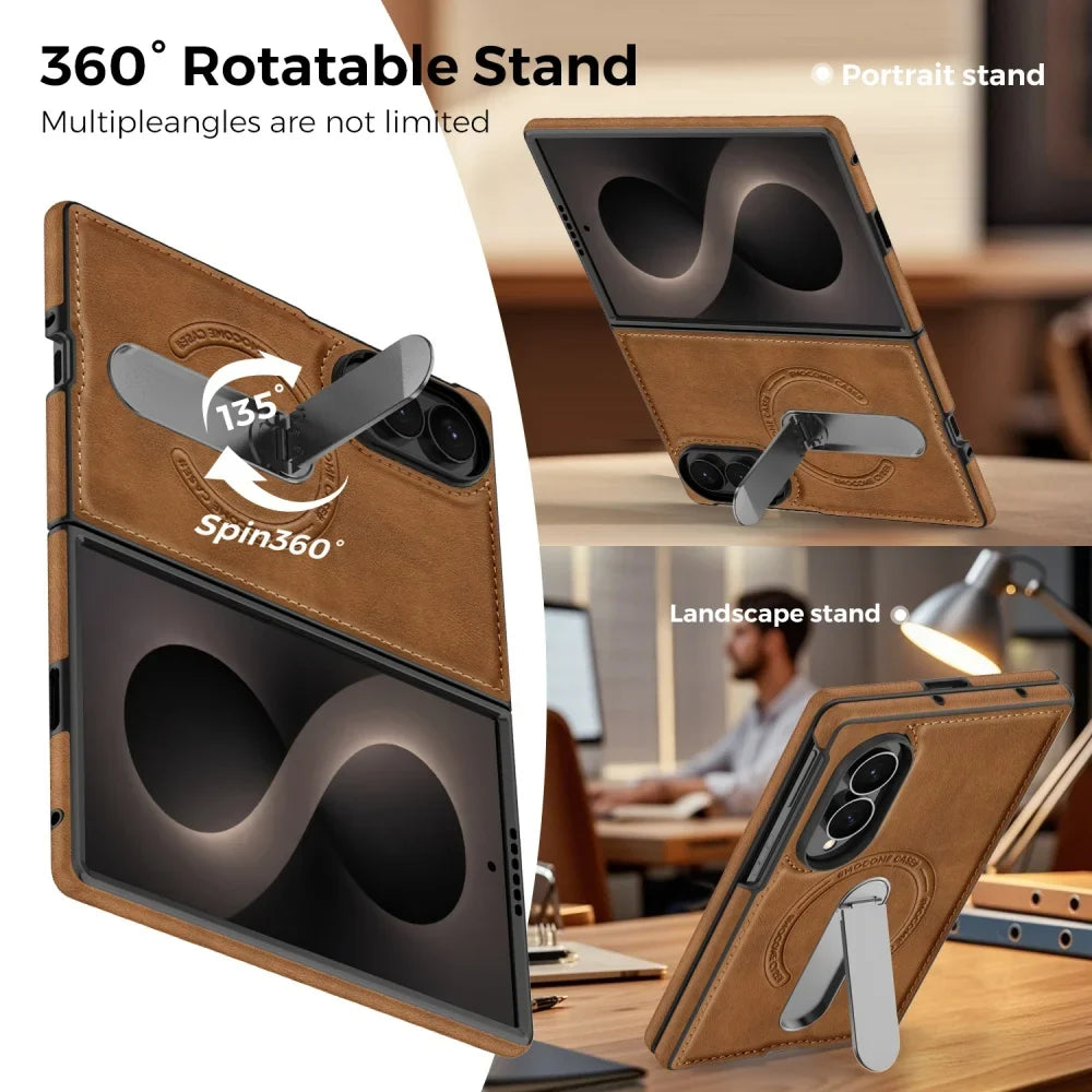 360° Magnetic Leather Stand Case for Galaxy Z Fold 8 Series