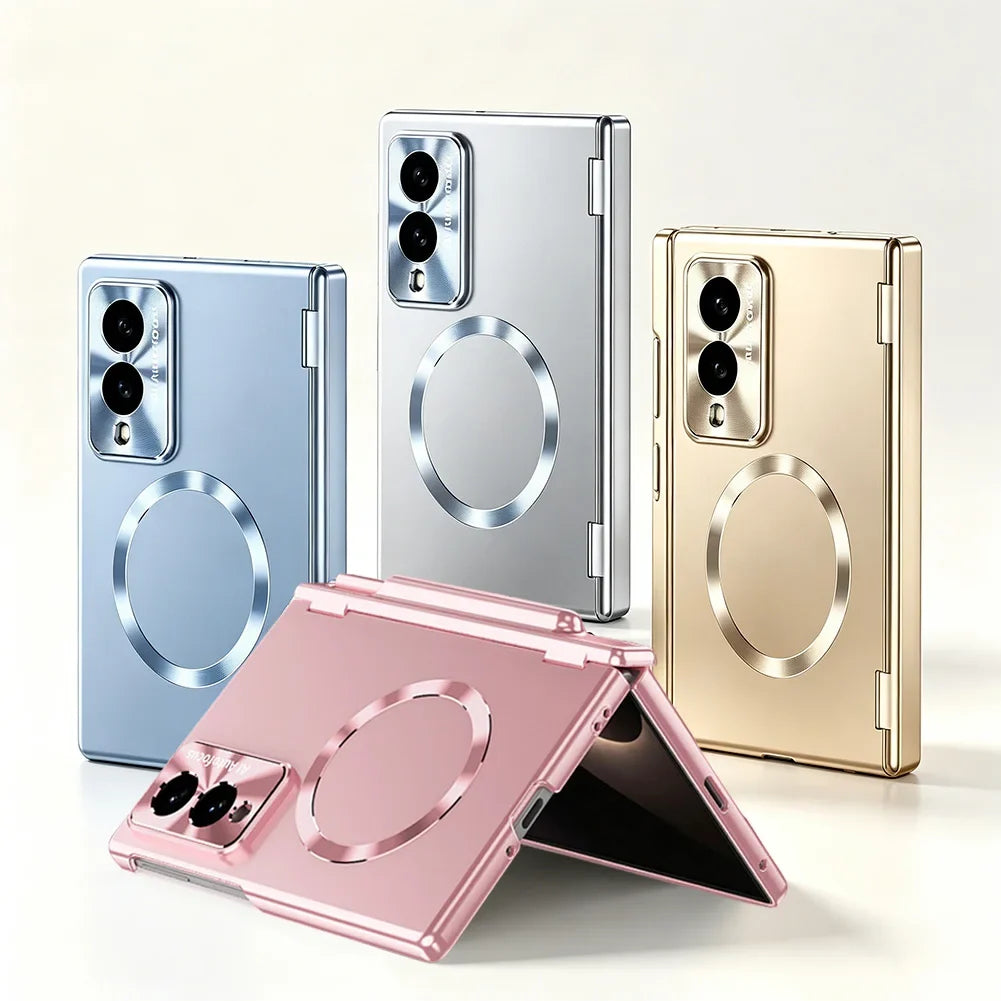 Magnetic Hinge Case with Glass & Stylus For Galaxy Z Fold Series