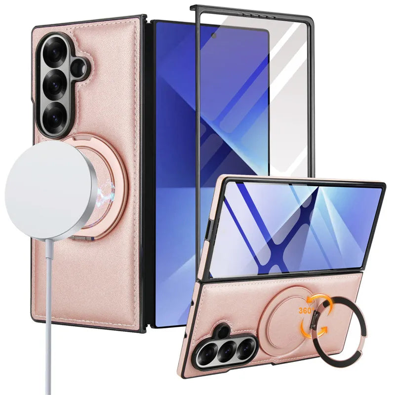Leather Magnetic Case with Ring Stand