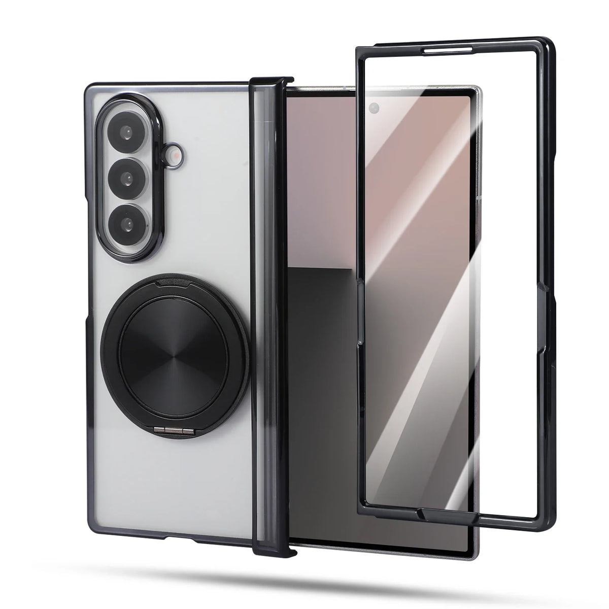Transparent Magnetic Ring Stand Case