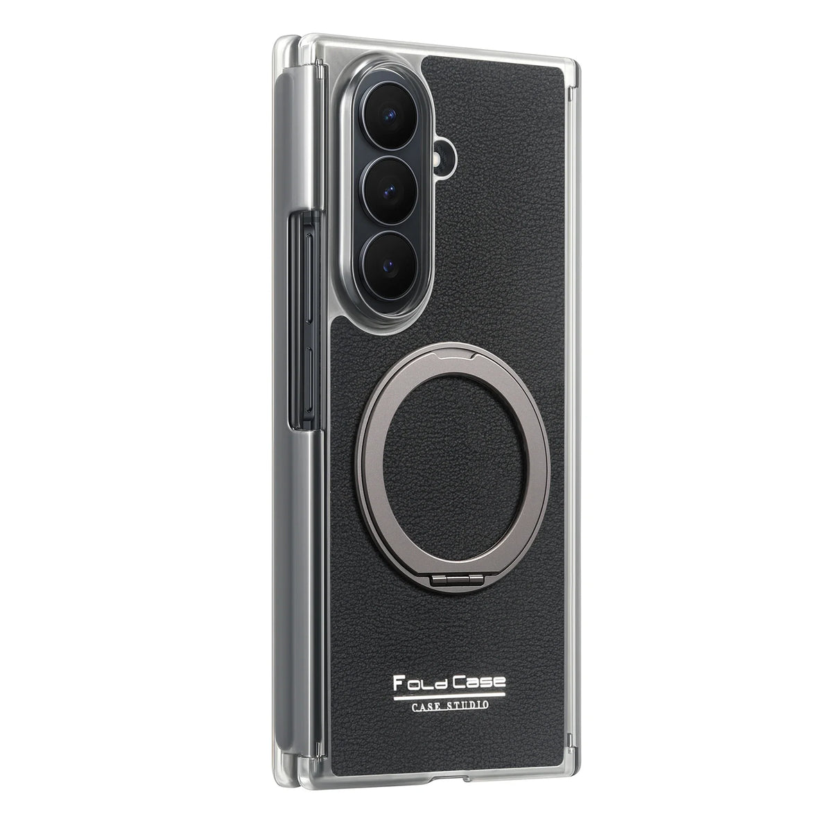 Magnetic Leather Ring Stand Case