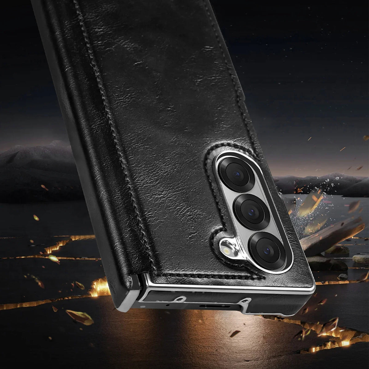 Vintage Leather Magnetic Case for Galaxy Z Fold
