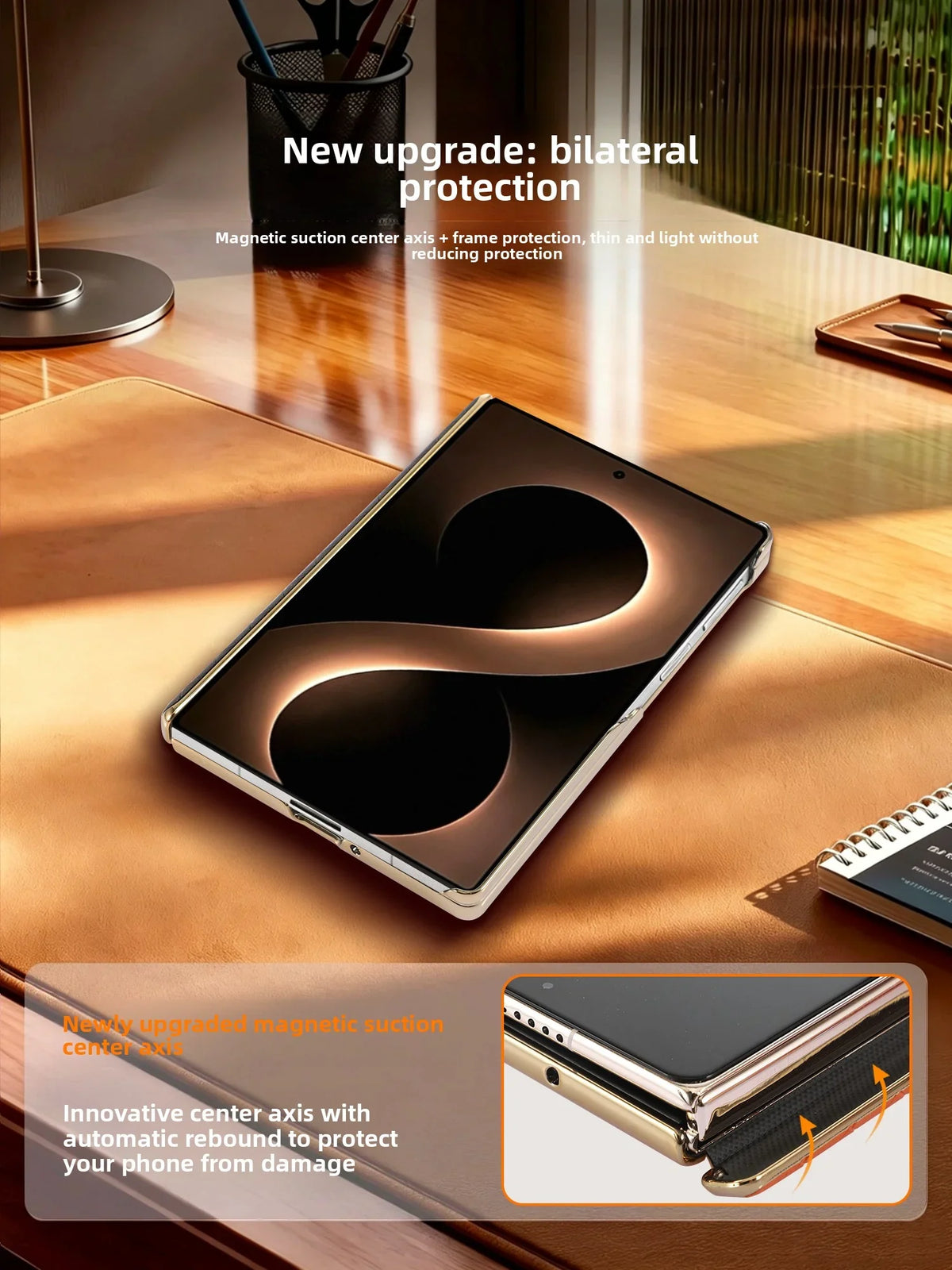 Woven Leather Ring Stand Case For Galaxy Z Fold