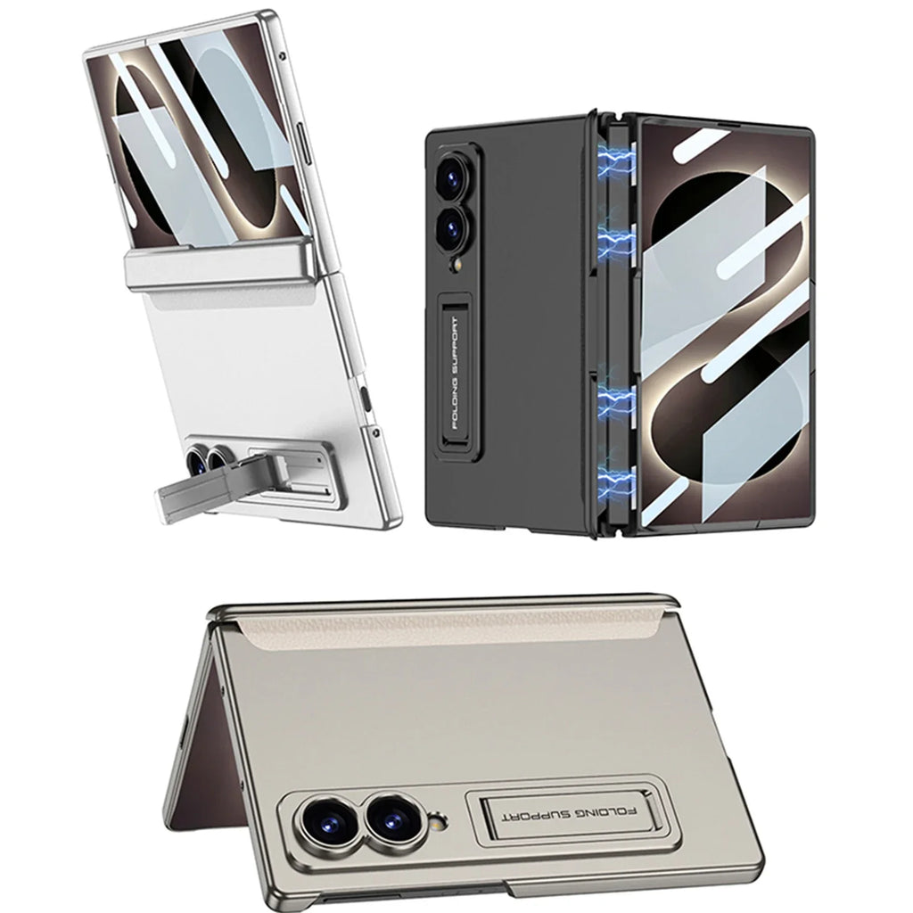 Magnetic Stand Case with Hinge Protection