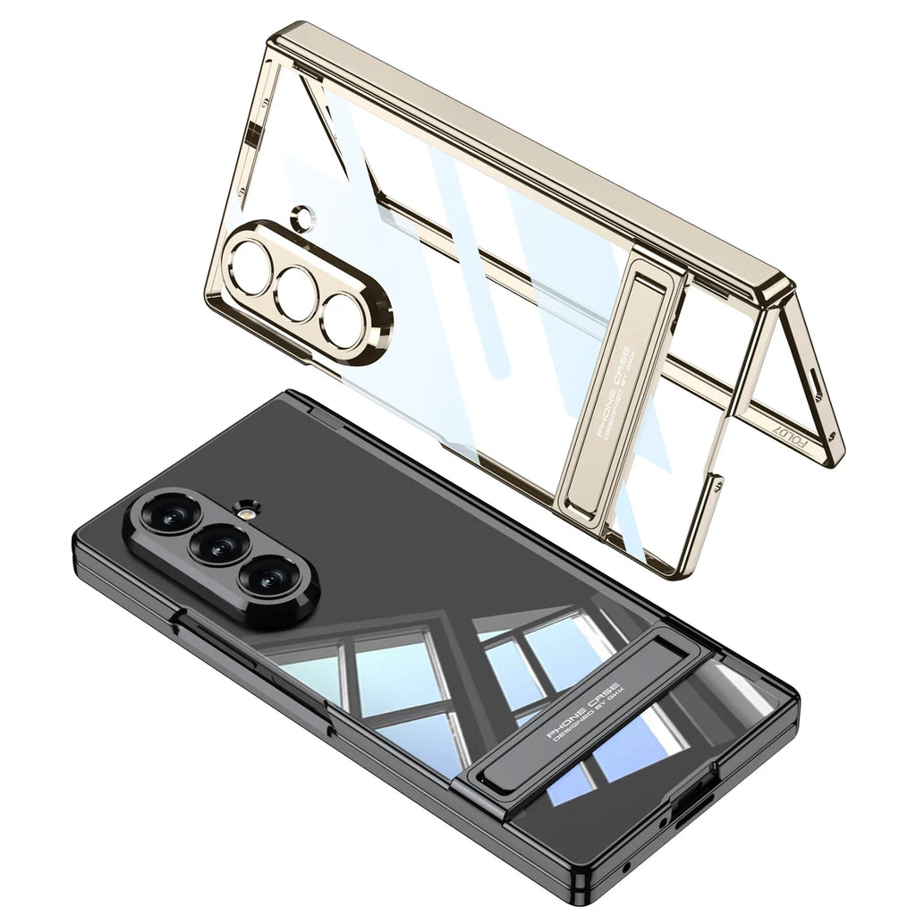 Clear Kickstand Armor Case with Hinge Protection