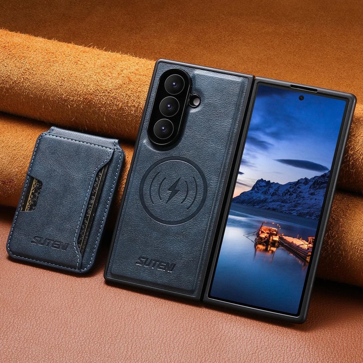 Magnetic Card Holder Leather Case