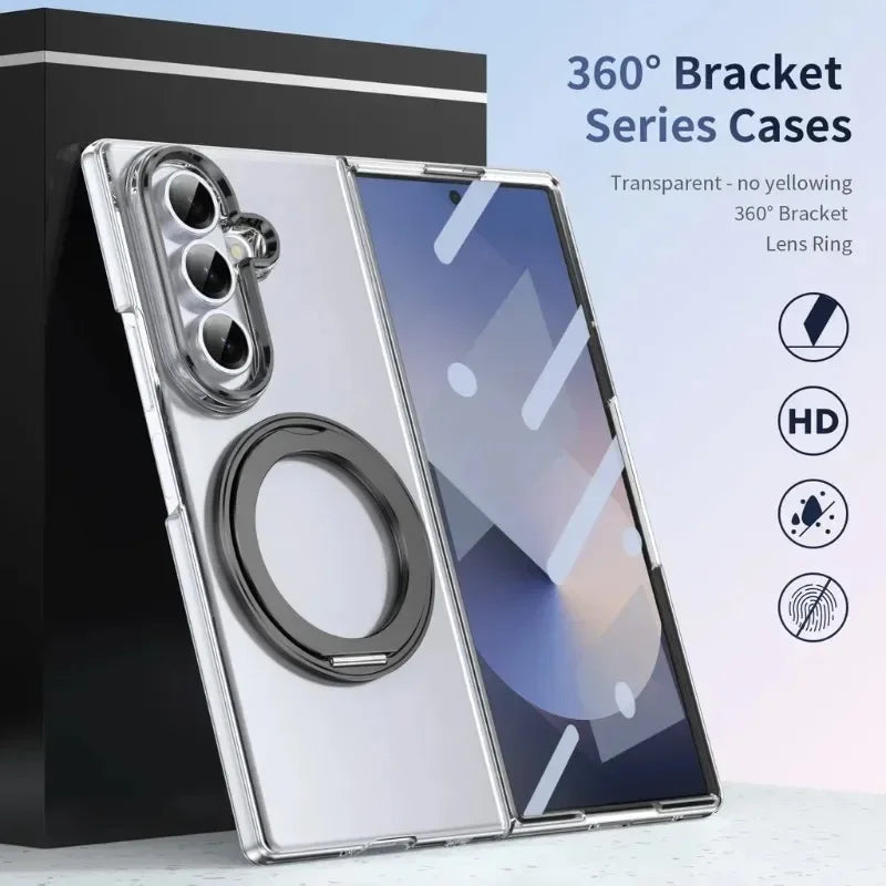 Clear Magnetic Case with Ring Stand