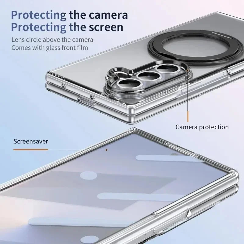 Clear Magnetic Case with Ring Stand