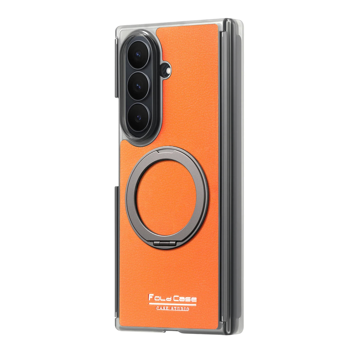 Magnetic Leather Ring Stand Case