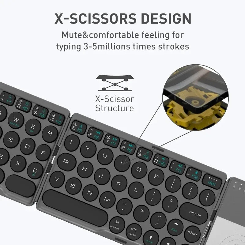Foldable Bluetooth Keyboard with Trackpad