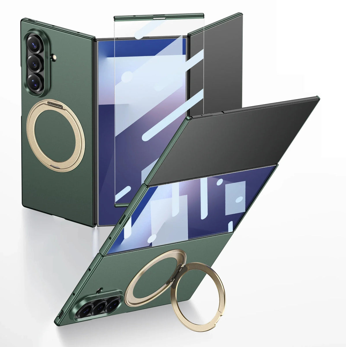 Matte Z TriFold Case with 360° Ring Stand
