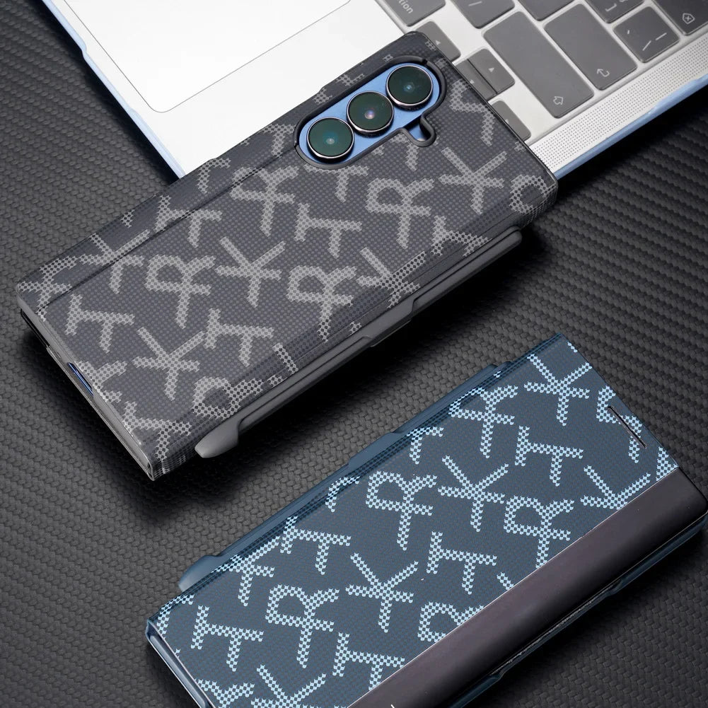 Leather Stand Case with Pen For Galaxy Z Fold