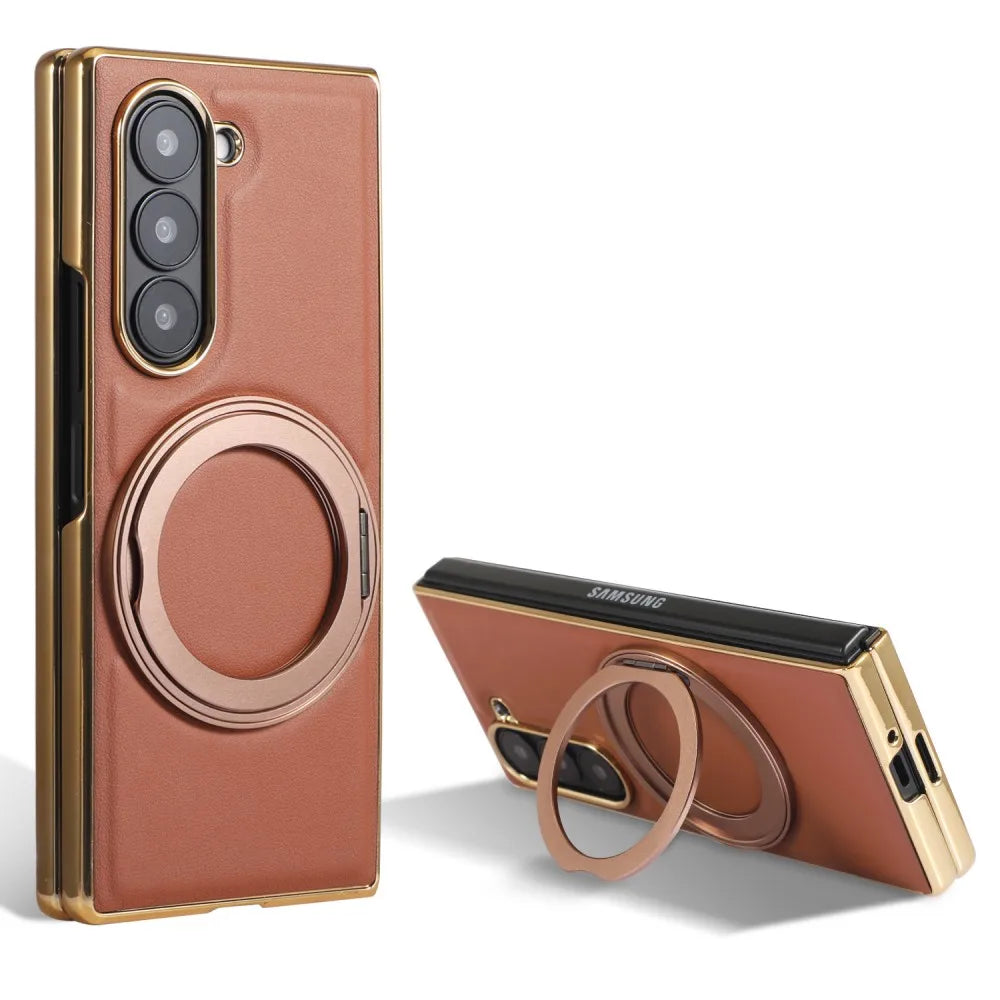 Luxury Leather Ring Case with Stand