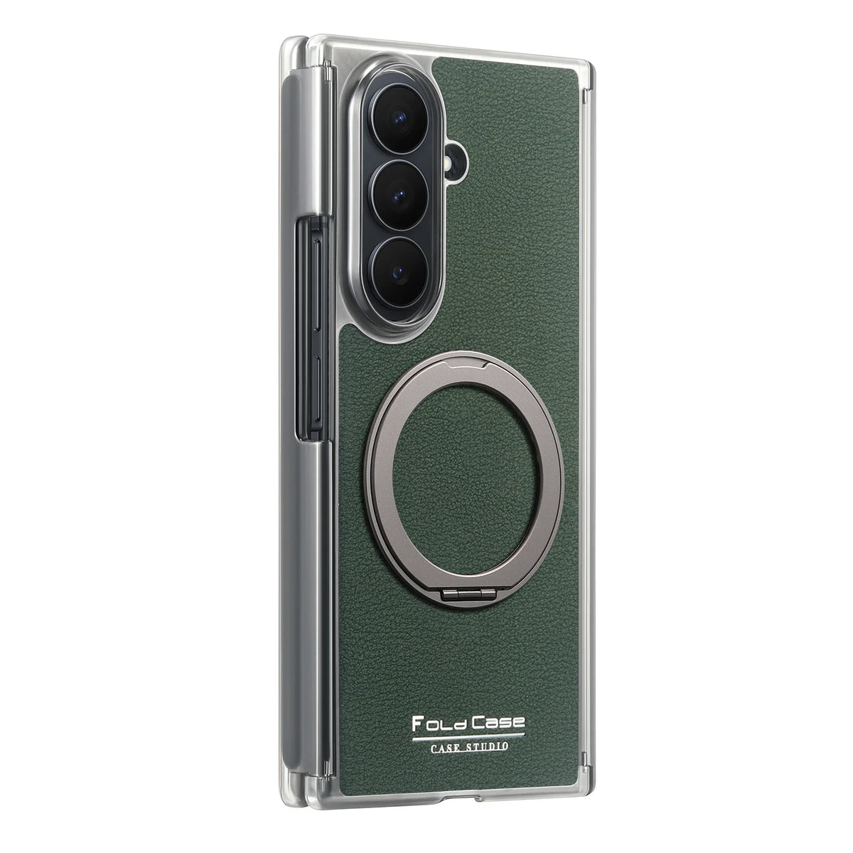 Magnetic Leather Ring Stand Case