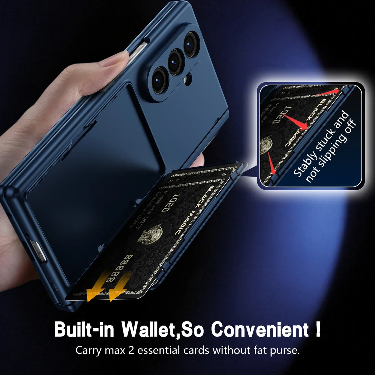 Wallet Stand Shield with Pen Slot & Screen Protection For Galaxy Z Fold