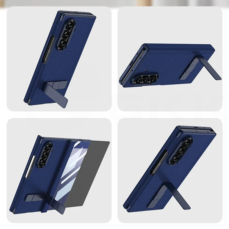 Leather Stand Case With Hinge Protection for Galaxy Z TriFold