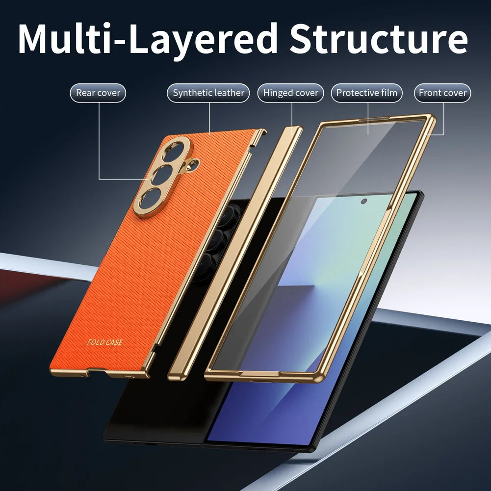 Diamond Leather Hinge Case For Z Fold Series