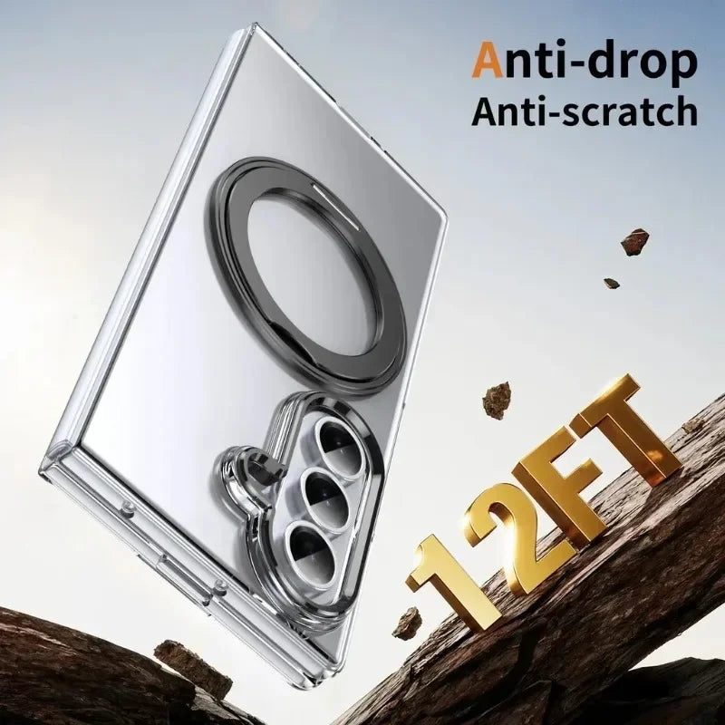 Clear Magnetic Case with Ring Stand