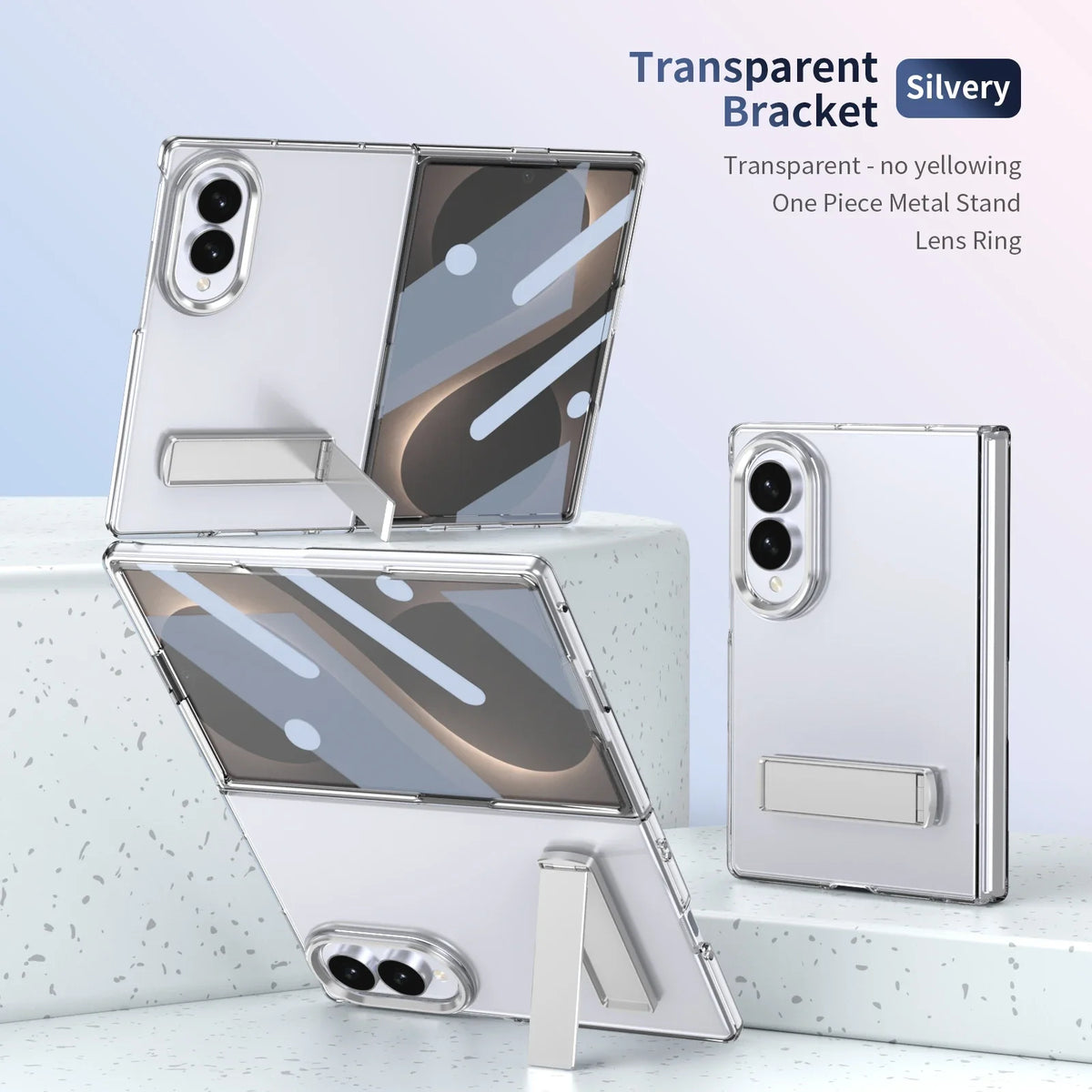 Transparent Case with Stand & Screen Protection for Galaxy Z Fold