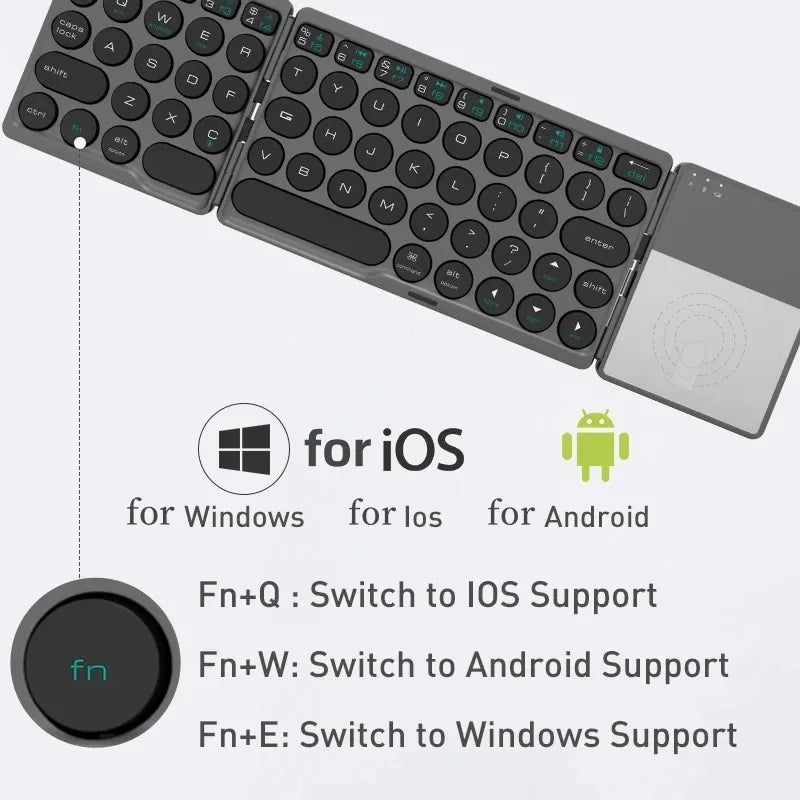 Foldable Bluetooth Keyboard with Trackpad