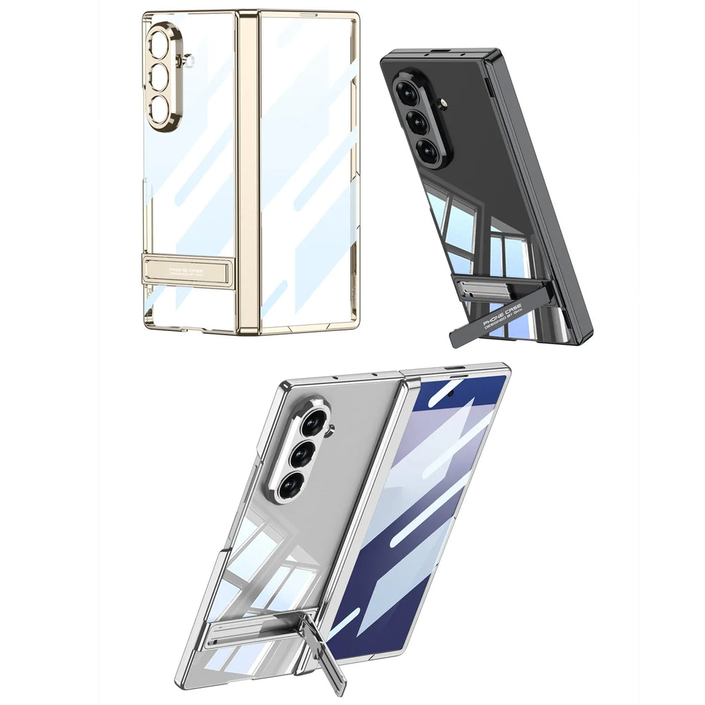 Clear Kickstand Armor Case with Hinge Protection