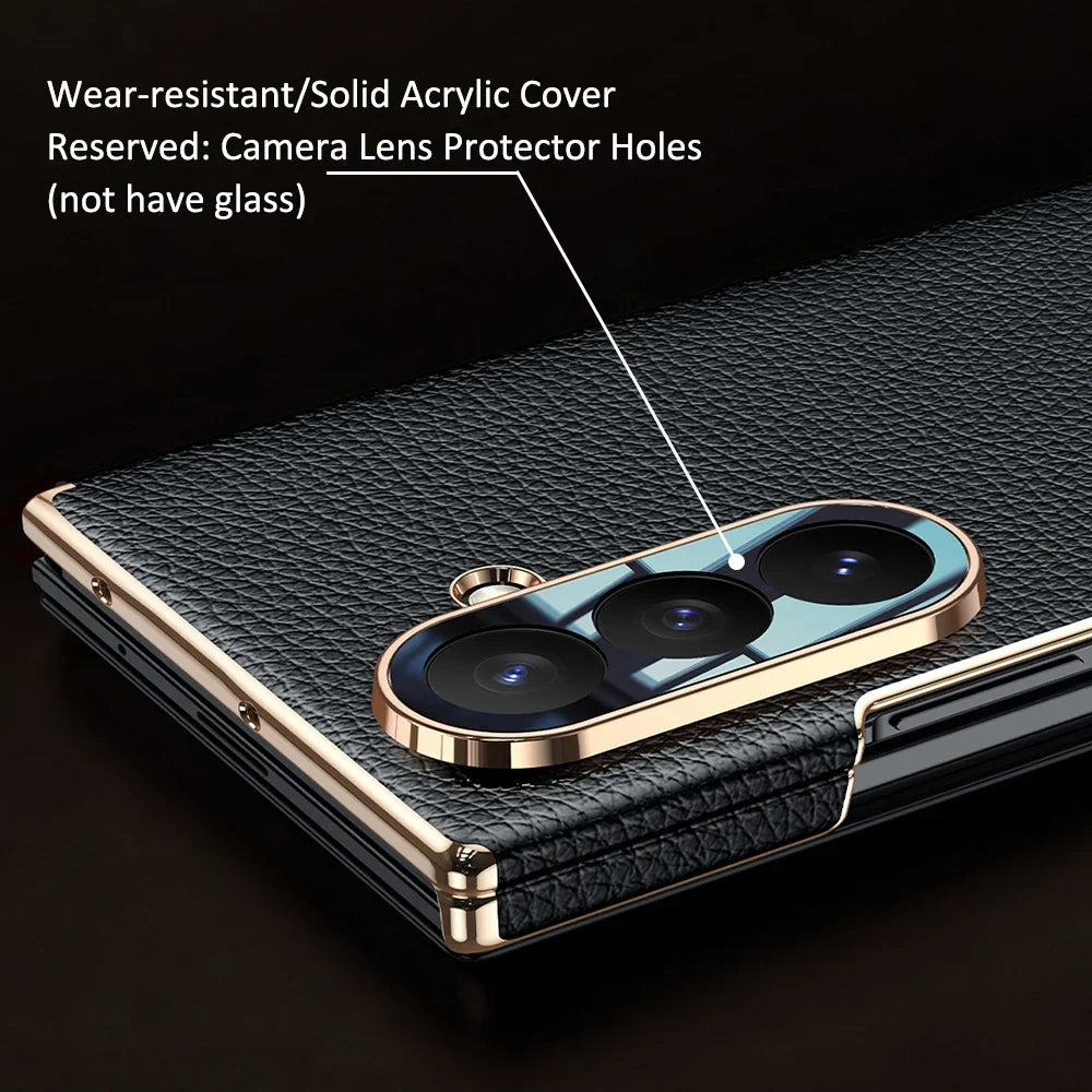 Luxury Magnetic Leather Case For Galaxy Z TriFold
