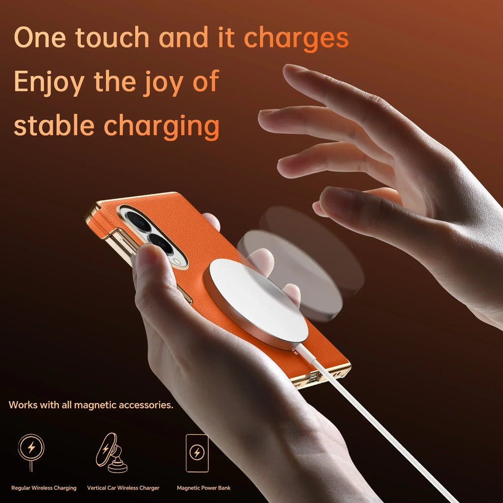 Premium Leather MagSafe Case For Z Fold Series