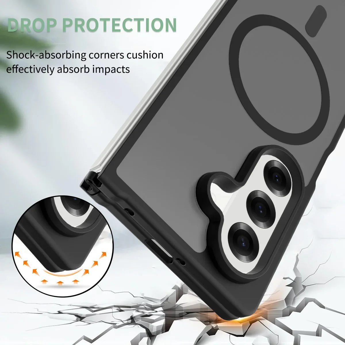 Frosted Magnetic Shield Case with Soft Frame