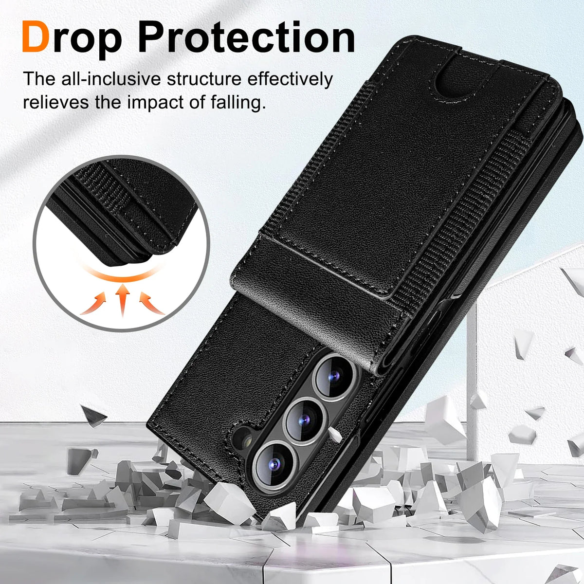 Leather Wallet Case with Screen Protector