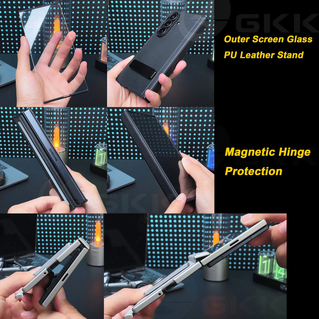 Leather Stand Case With Hinge Protection for Galaxy Z TriFold