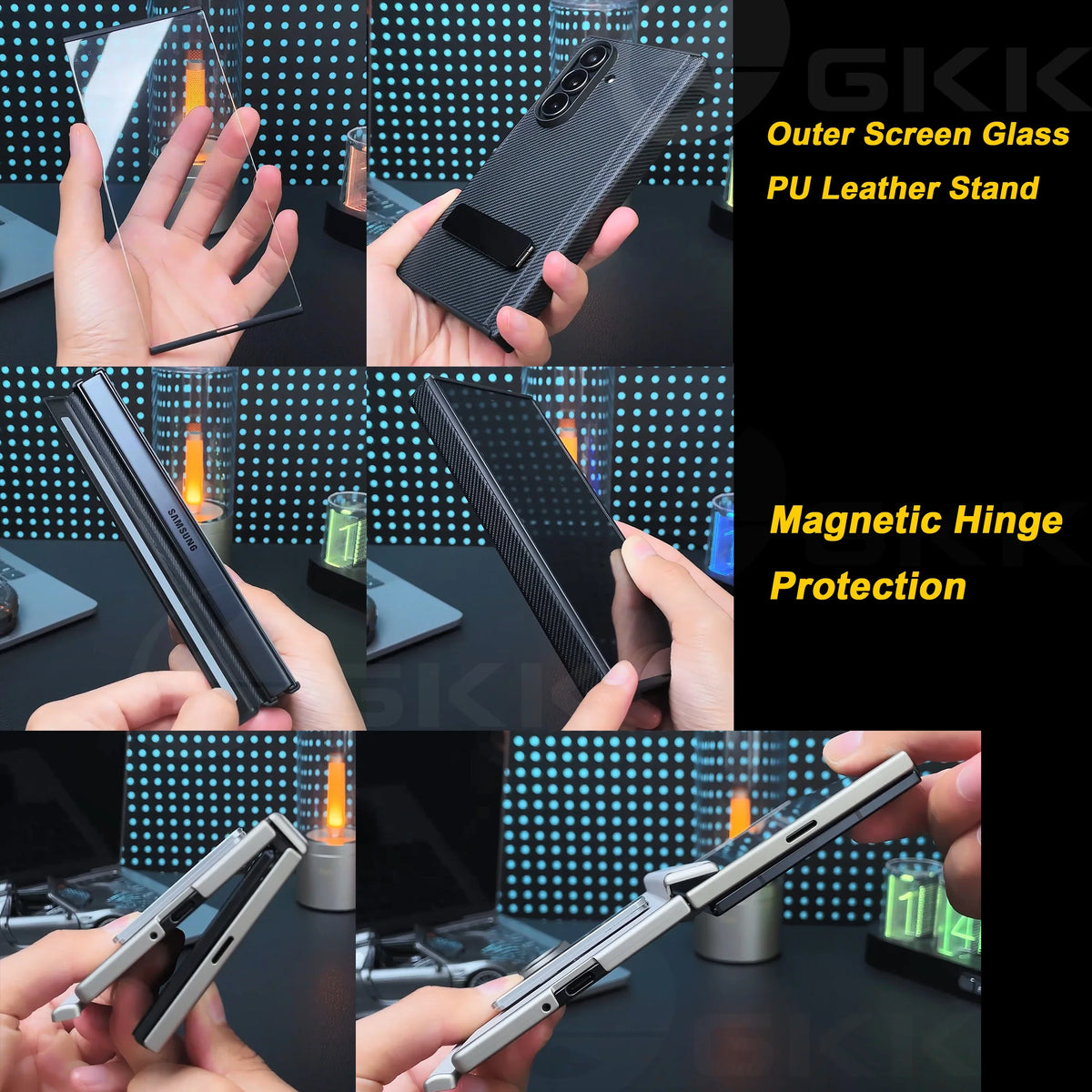 Leather Stand Case With Hinge Protection for Galaxy Z TriFold