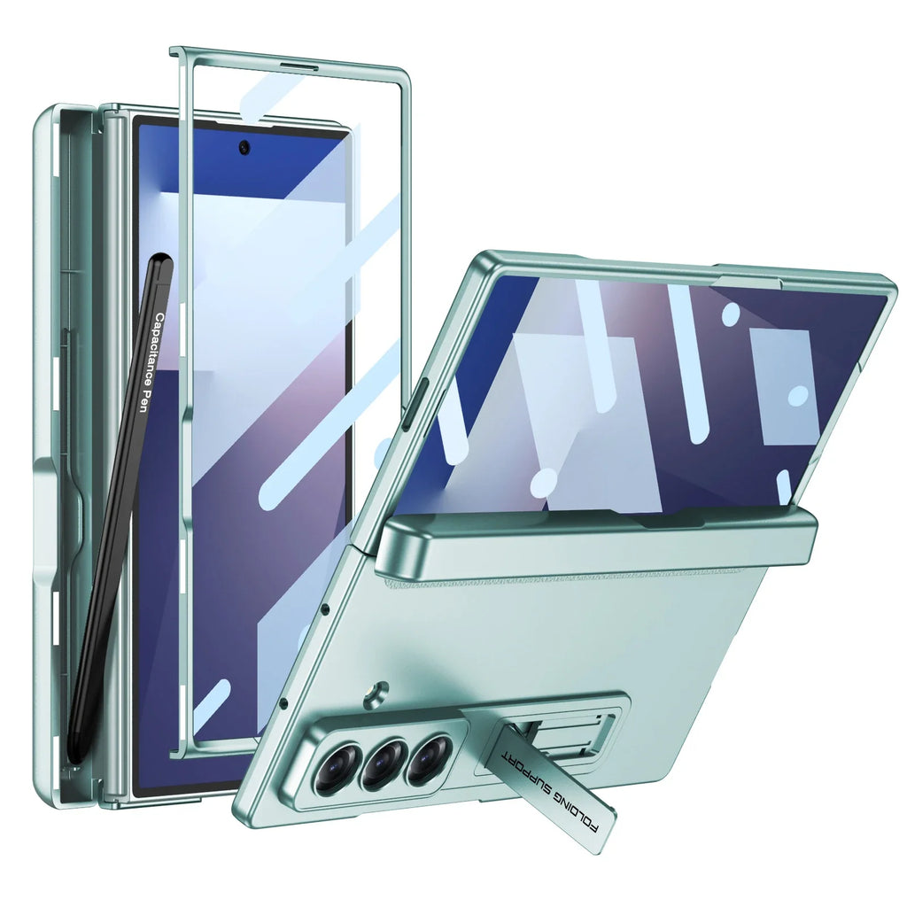 Magnetic Hinge Protective Case with Stand & Pen Holder